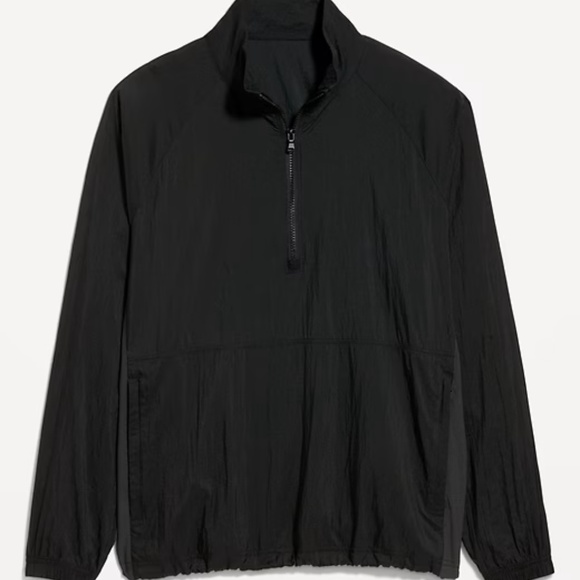 NEW Black  Lightweight Pull Over Quarter Zip Jacket Windbreaker light Ta… - Picture 5 of 17